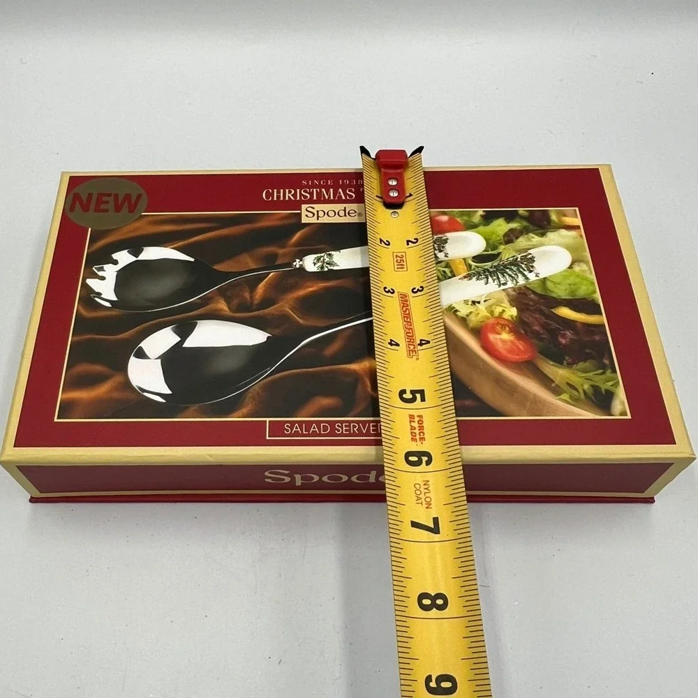 Spode Christmas Tree Salad Servers Unisex OS White Brand New Ceramic Handles